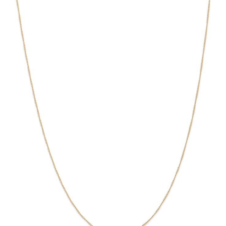 14k Yellow Gold 0.5mm Solid Curb 24 Inch Chain