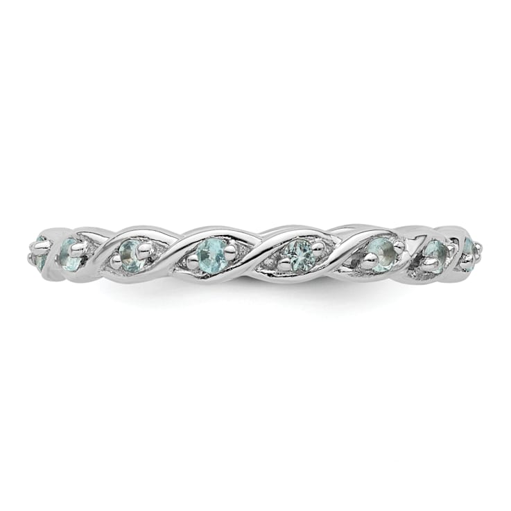 Sterling Silver Stackable Expressions Blue Topaz Ring 0.31ctw