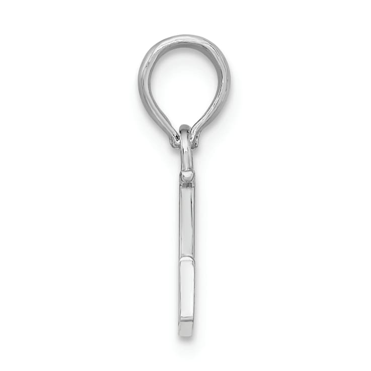 Sterling Silver Polished Block Initial -L- Pendant