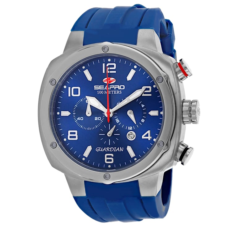 Seapro Men's Guardian Blue Dial, Blue Silicone Watch