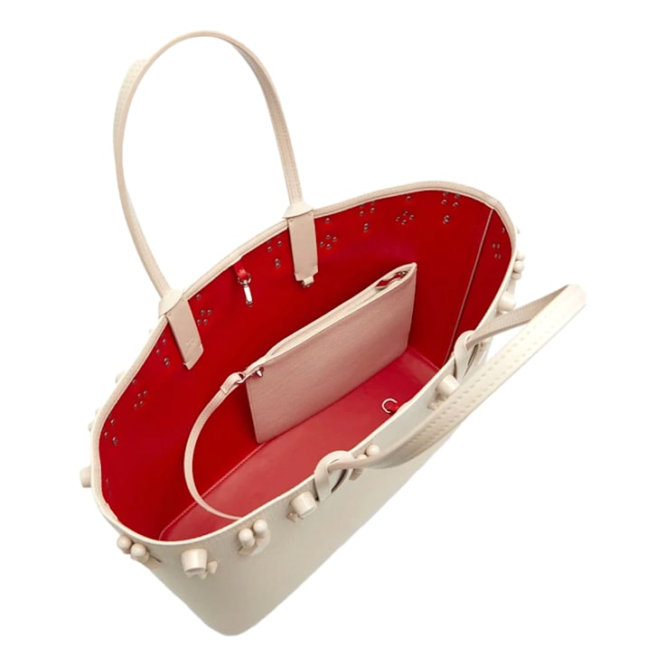 Christian Louboutin Cabata Spike Large Tote Bag Leche Ivory