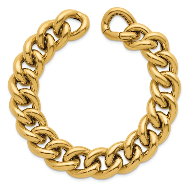 14K Yellow Gold 14.8mm Curb 8.5 Inch Bracelet