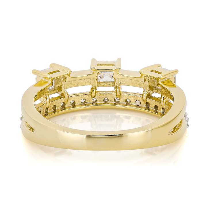 Moissanite Multi-Row Band Ring In 14K Gold Over Sterling Silver 0.86ctw
Diamond Equivalent Weight