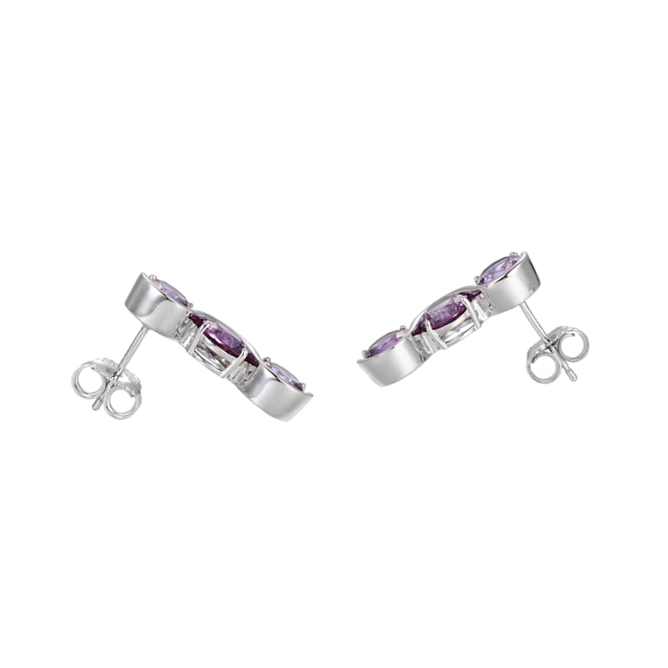 Lab Created Alexandrite Sapphire Platinum Over Silver June Birthstone
Earrings 4.90ctw