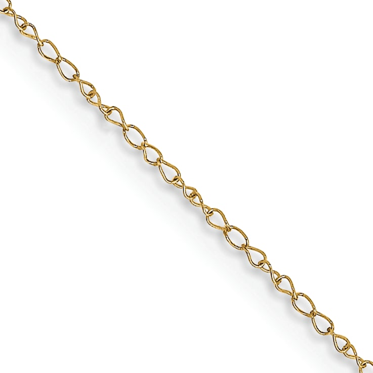 14k Yellow Gold 0.42mm Solid Curb 20 Inch Chain
