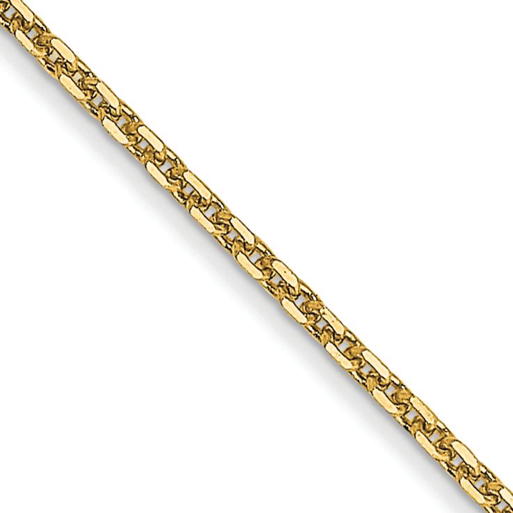 14k Yellow Gold 0.95mm Diamond Cut Cable Chain 30 Inches