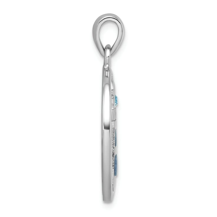 Rhodium Over Sterling Silver Oval Adventurine and Cubic Zirconia
Lighthouse Pendant