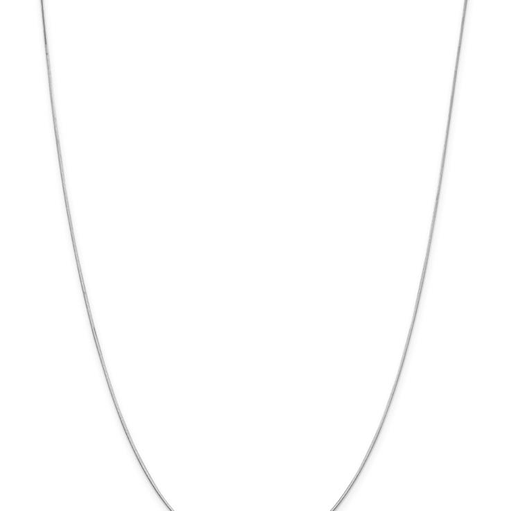 Rhodium Over 14k White Gold 0.6mm Solid Octagonal Snake 16 Inch Chain