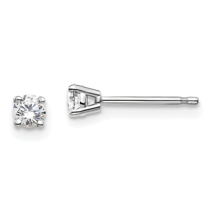 14K White Gold Lab Grown Diamond 1/10ctw VS/SI GH 4 Prong Earrings