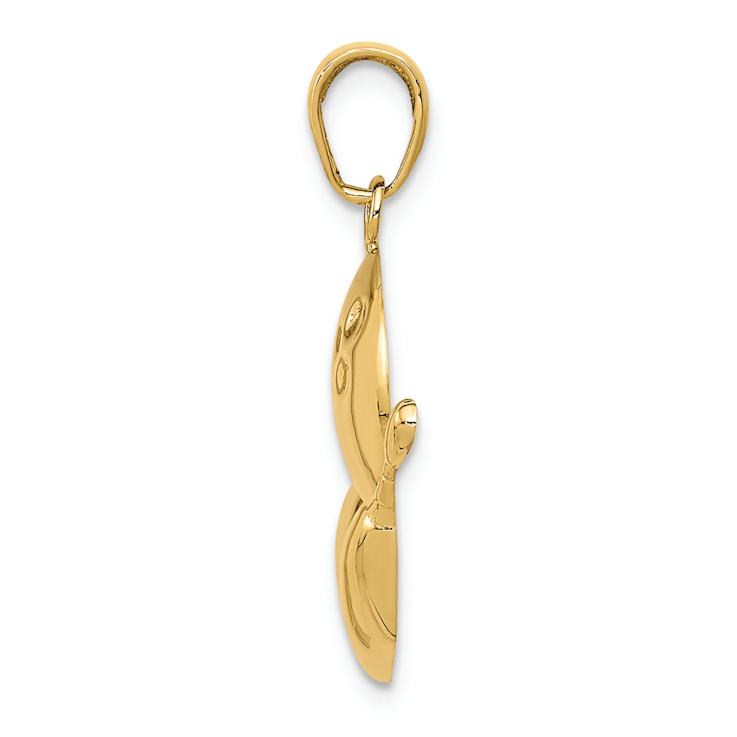 14k Yellow Gold Diamond-Cut Bowling Theme Charm