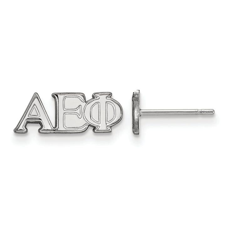 Rhodium Over Sterling Silver LogoArt Extra Small Post Earrings