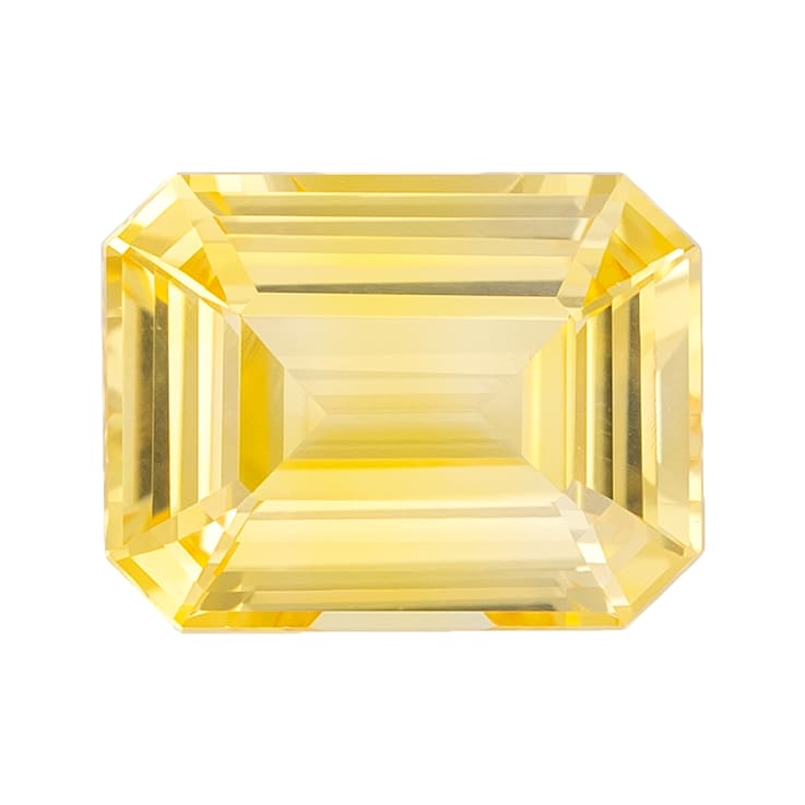 Yellow Sapphire Loose Gemstone Unheated 7.59x5.8mm Emerald Cut 1.56ct