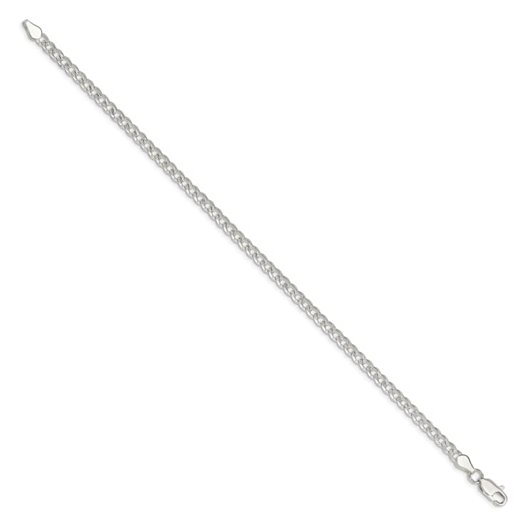 Sterling Silver 4mm Pavé Curb Chain Bracelet