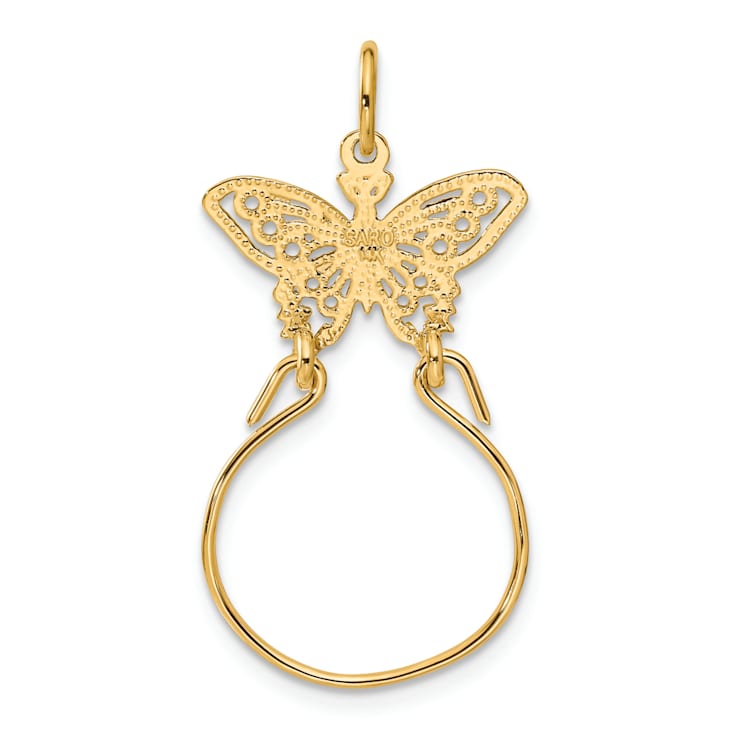 14K Yellow Gold Butterfly Holder Charm