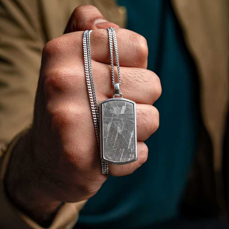 Vezeto Dog Tag Hazy Silver Meteorite