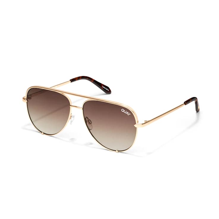 Quay High Key Micro Gold Aviator Frame / Brown Lenses Sunglasses
