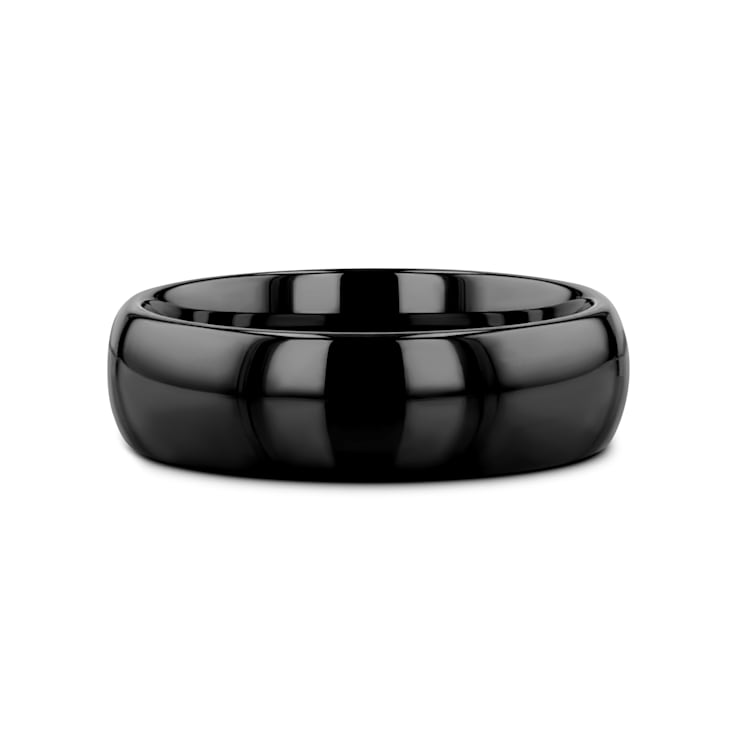 RAVEN Domed Black Tungsten Wedding Band 6mm