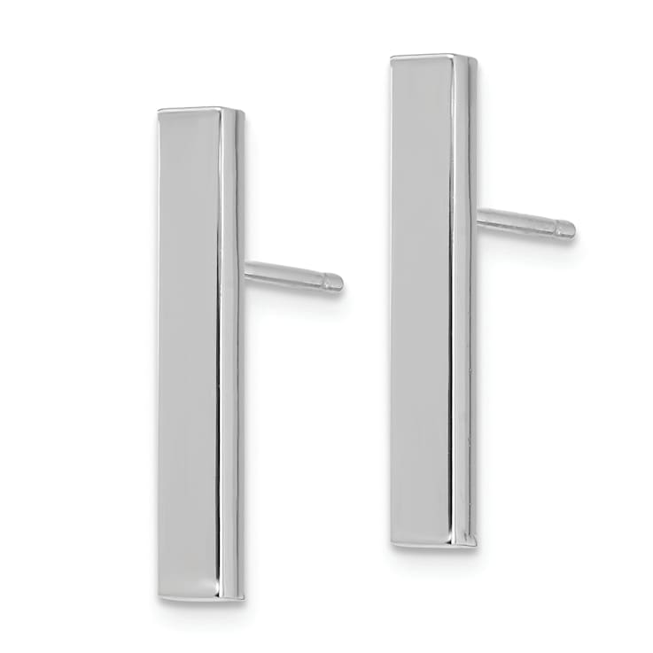 Rhodium Over 14k White Gold Polished Dangle Earrings