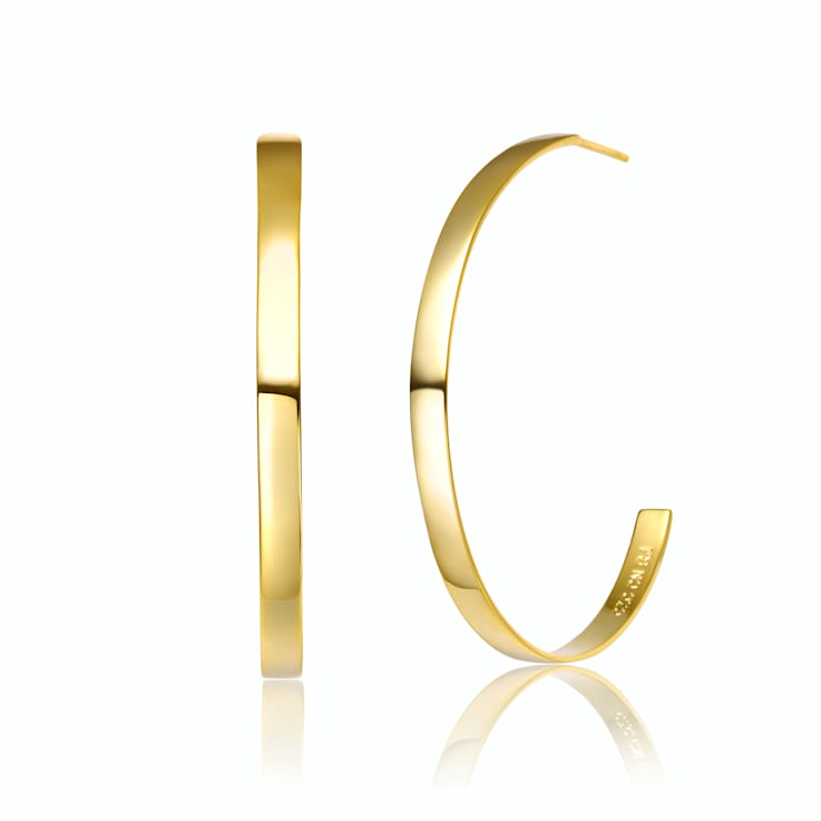 Open Hoop Earrings In 14K Gold Over Sterling Silver