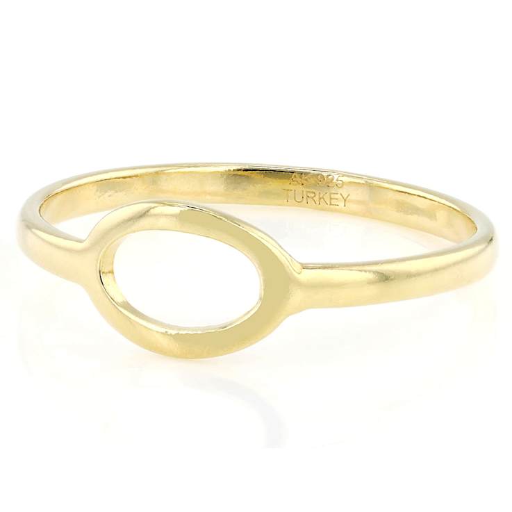 Oval Open Band Ring In 18K Gold Over Sterling Silver