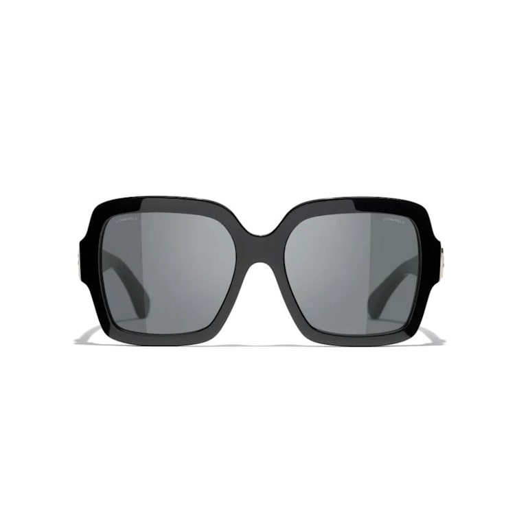Chanel Shiny Black Square Frame with 