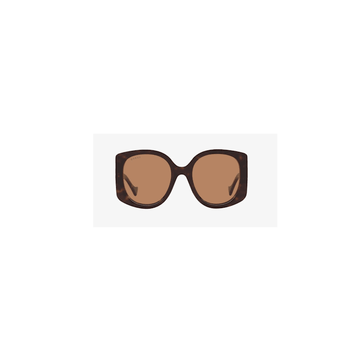 Gucci Round Sunglasses with Rectangle Edge -Tortoise 56mm