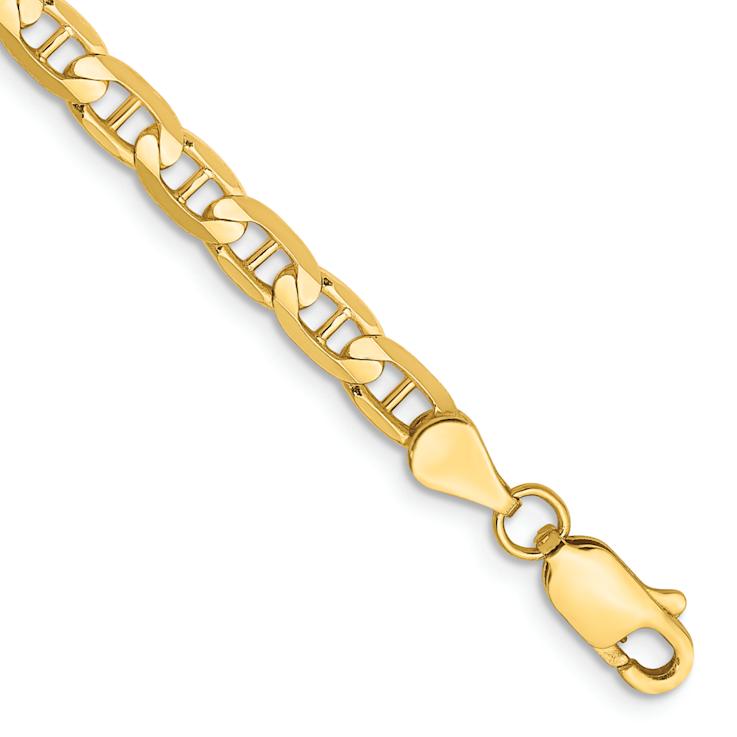 10k Yellow Gold 3.75mm Concave Mariner Link Bracelet