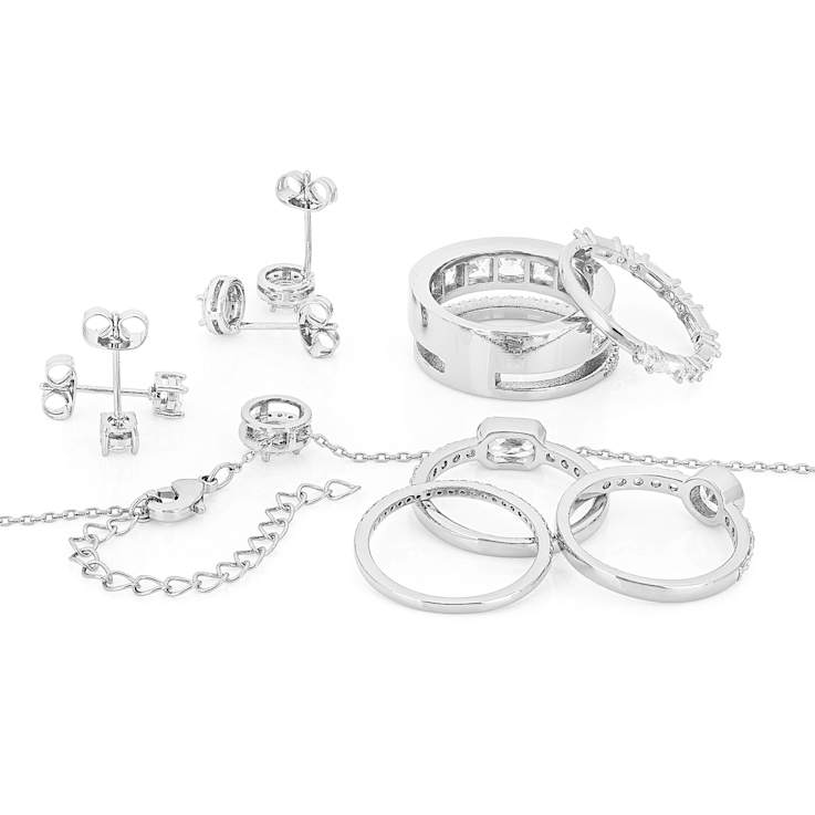 8-piece Jewelry Gift Set In Silver Tone