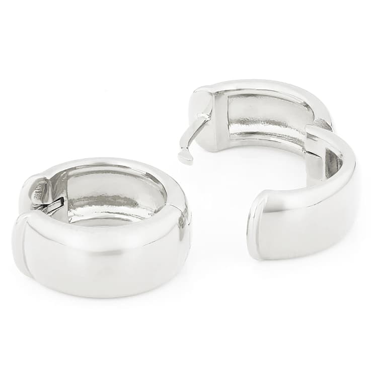 Classic Huggie Hoop Earrings In Sterling Silver