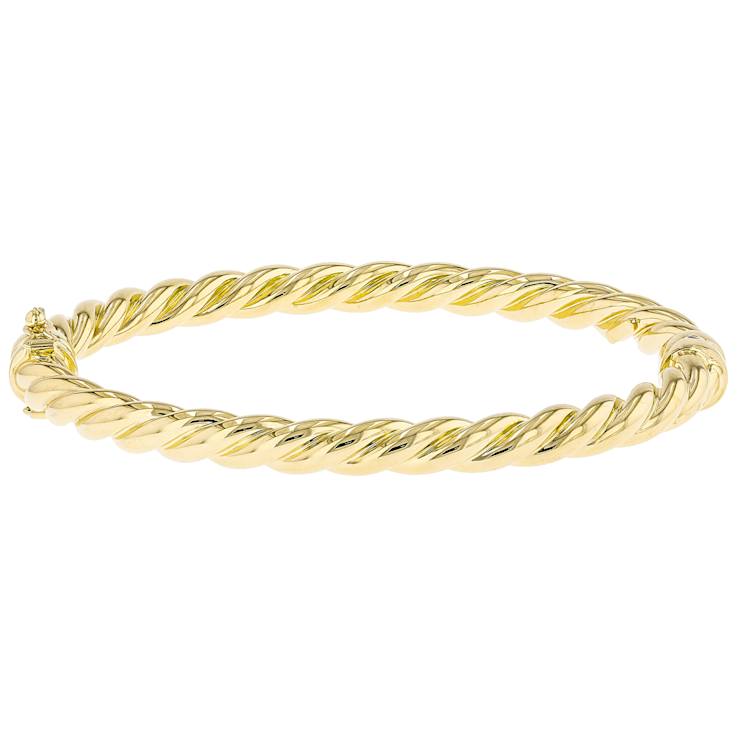Twisted Bangle Bracelet In 18K Gold Over Bronze
