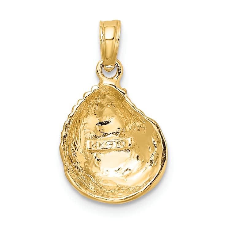 10K Yellow Gold Textured Clam Shell Charm
