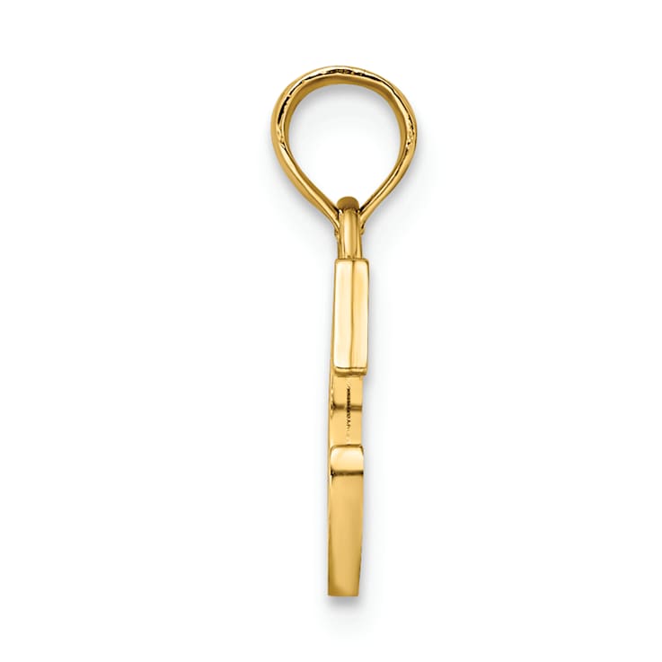14k Yellow Gold Polished Block Letter C Initial Pendant