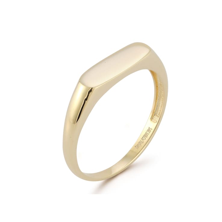 Bellissima Gold 14K Yellow Gold Bar Signet Ring