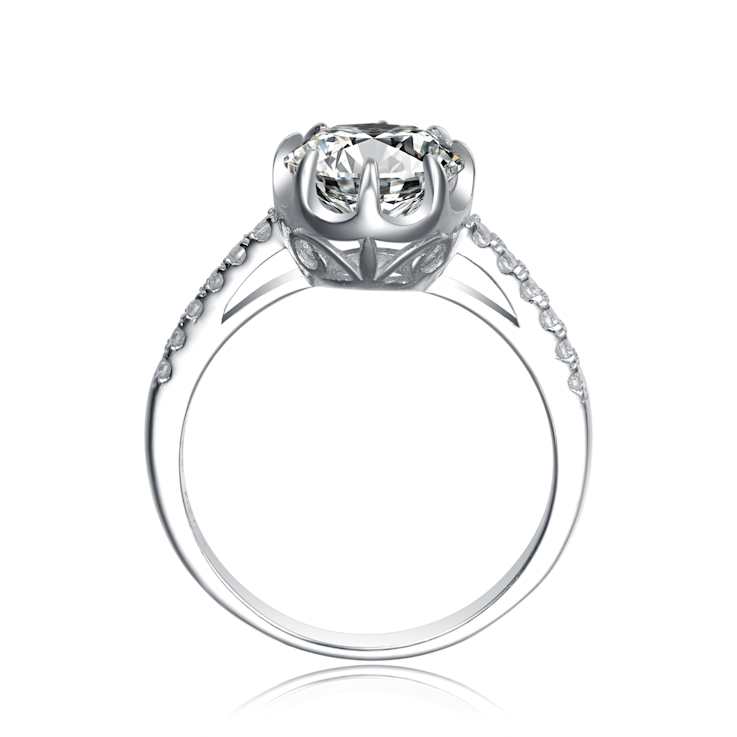 CZ Solitaire Ring In Sterling Silver
