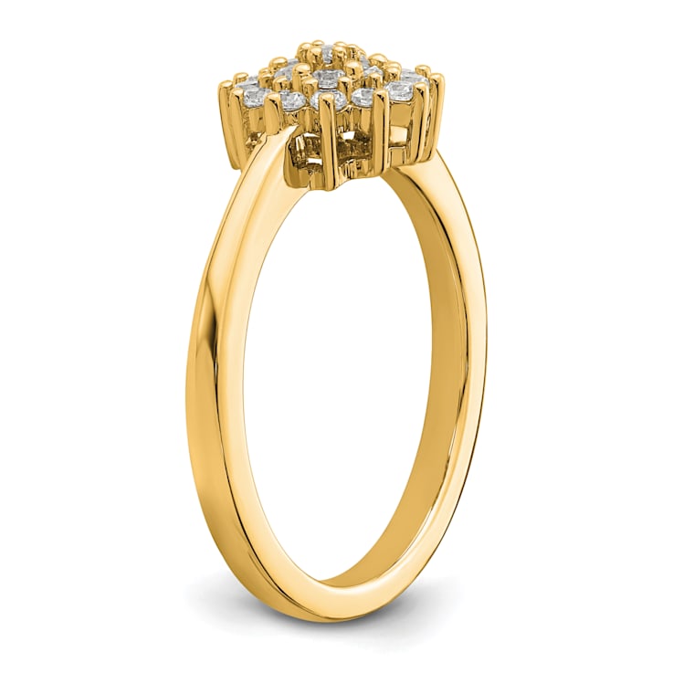 14K Yellow Gold Lab Grown Diamond SI1/SI2, G H I, Cluster Ring