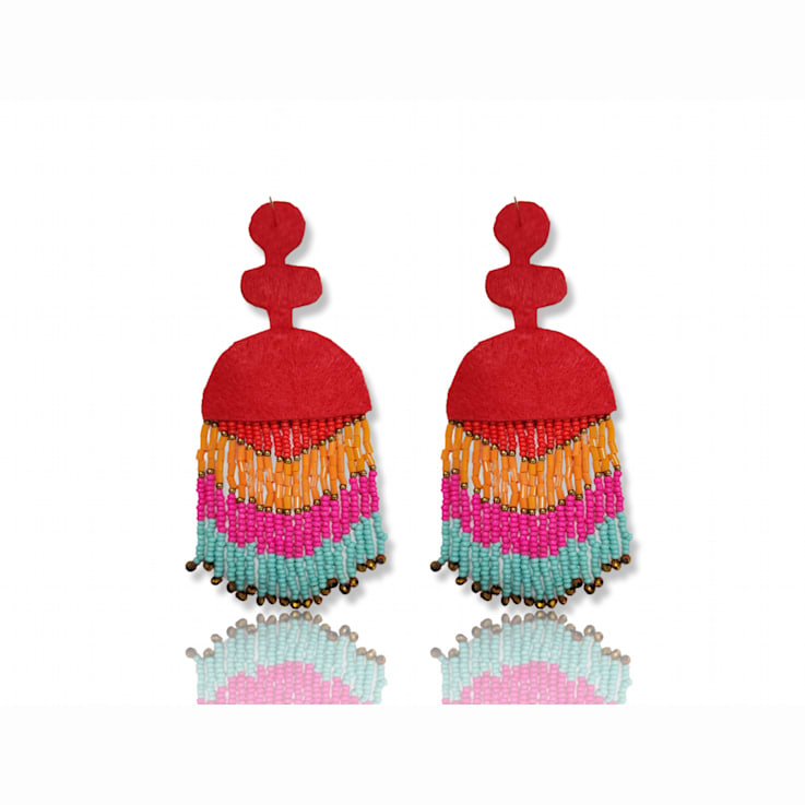 Multi-Color Fringe Seed Bead Earring