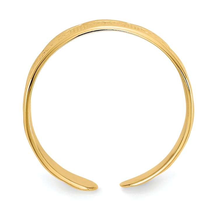 14K Yellow Gold Flower and Butterfly Toe Ring