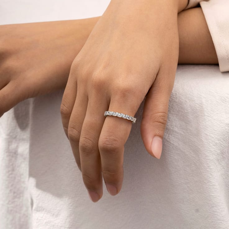 White Cubic Zirconia Platinum Over Sterling Silver Ring 3.15ctw