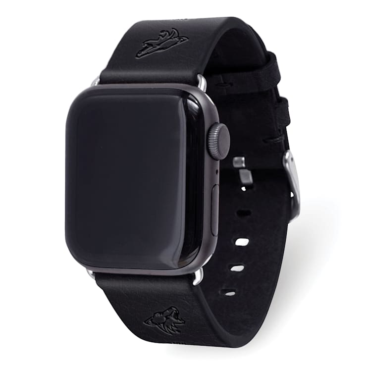Gametime NHL Arizona Coyotes Black Leather Apple Watch Band (38/40mm
S/M). Watch not included.
