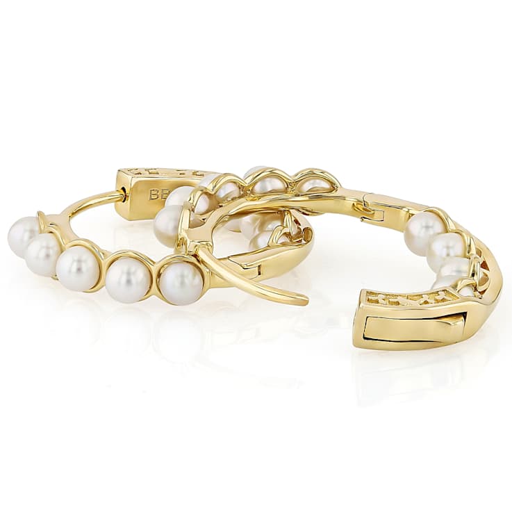 Small Freshwater Pearl Earrings In 18K Gold Over Sterling Silver