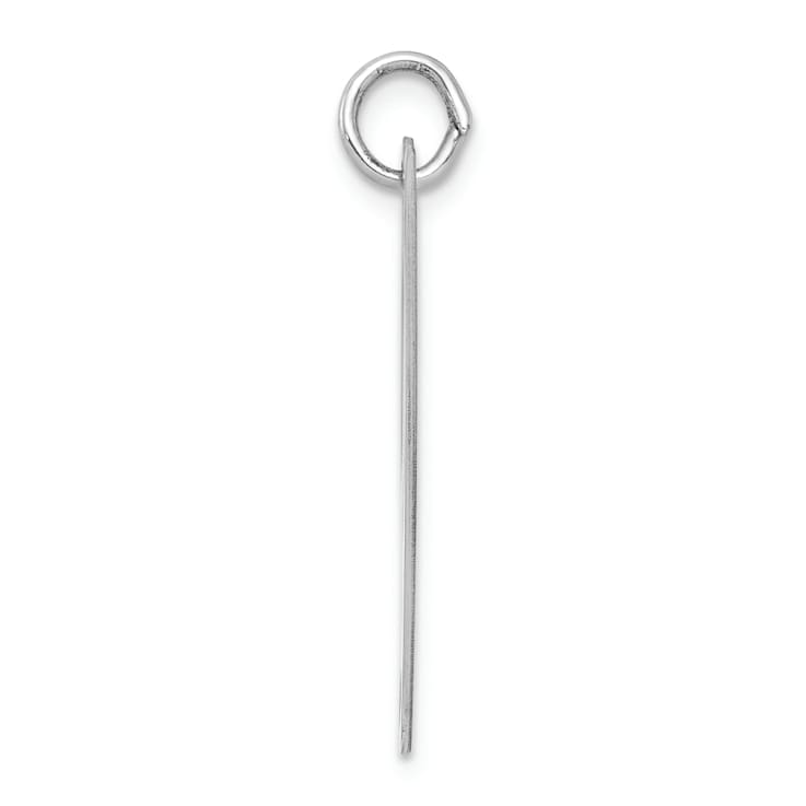 Rhodium Over Sterling Silver Fancy Script Letter Y Initial Charm