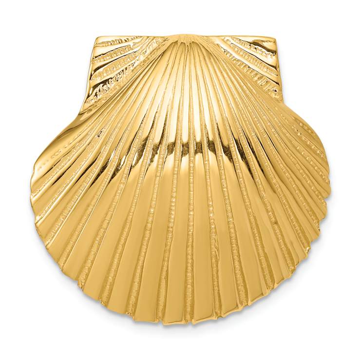 14k Yellow Gold Textured Fits Up To 8mm and 10mm Medium Scallop Shell
Slide Pendant