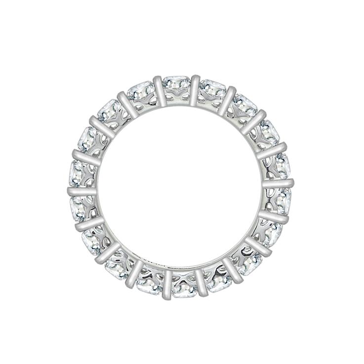 White Cubic Zirconia Platinum Over Sterling Silver Asscher Cut Ring 4.75ctw