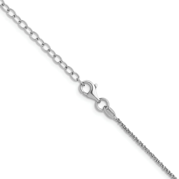 Platinum 950 Over Sterling Silver Fancy Glitter 18" with 2"
Extension Rope Chain Necklace