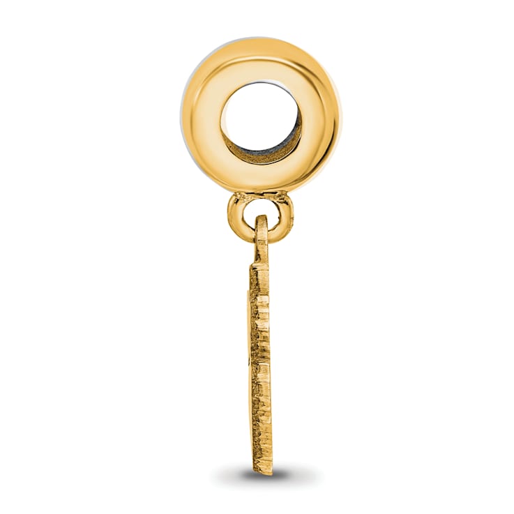 14K Yellow Gold Over Sterling Silver LogoArt Clemson University Small
Dangle Bead