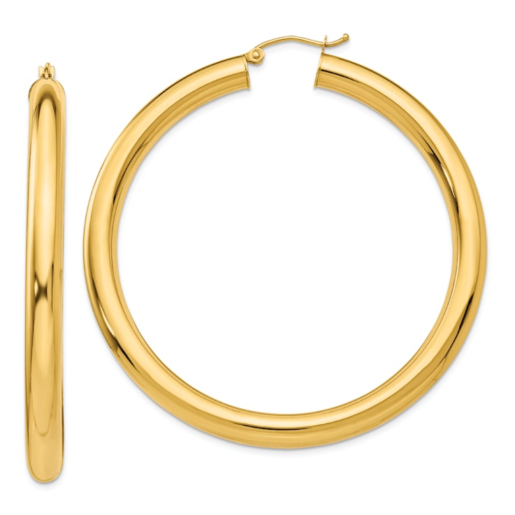 14k Yellow Gold Polished 2 3/16" Hoop Earrings