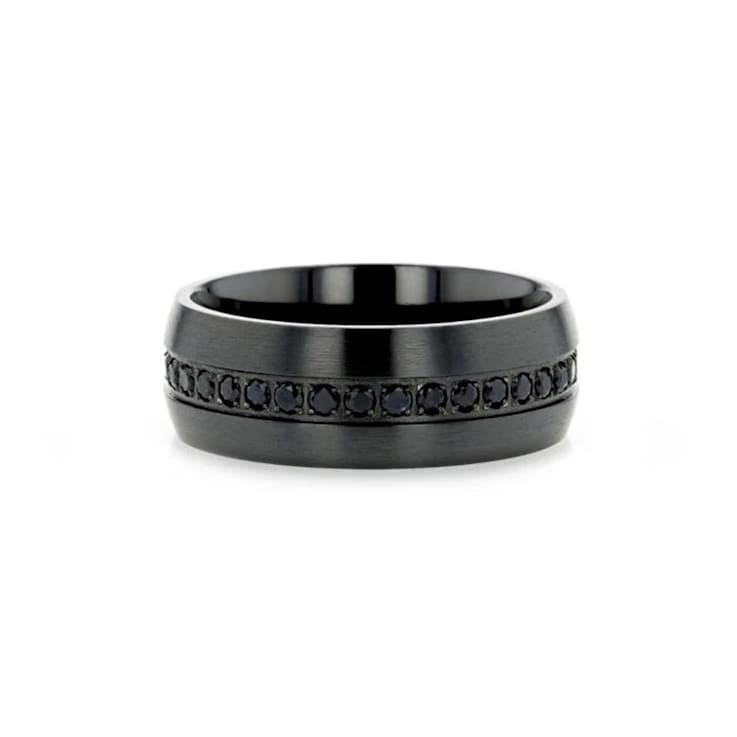 TALON Black Titanium Ring with Black Sapphires 8mm