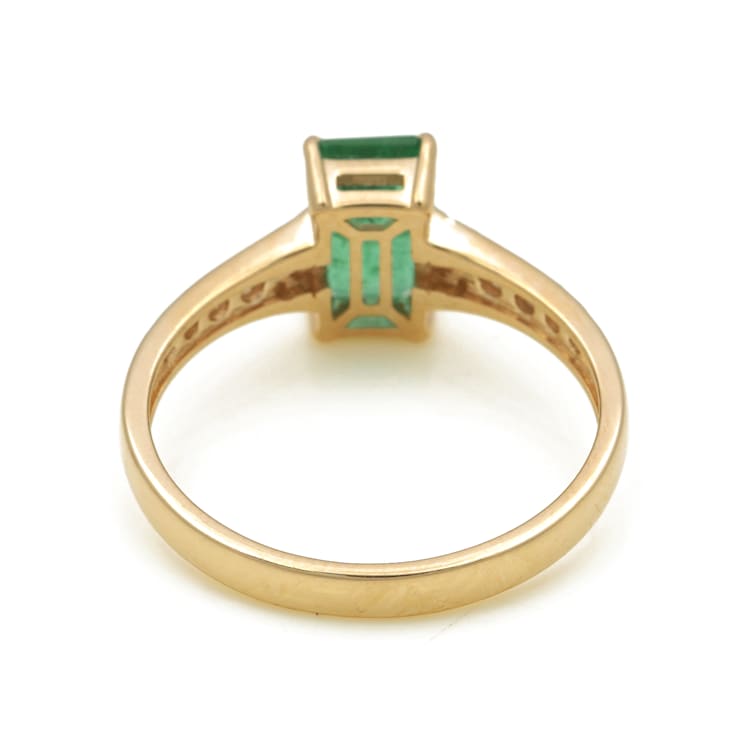 1.19 Ctw Emerald with 0.16 Ctw Diamond Ring in 14K YG