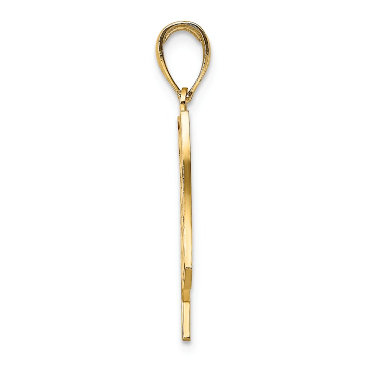 14k Yellow Gold with Enamel American Flag Pendant