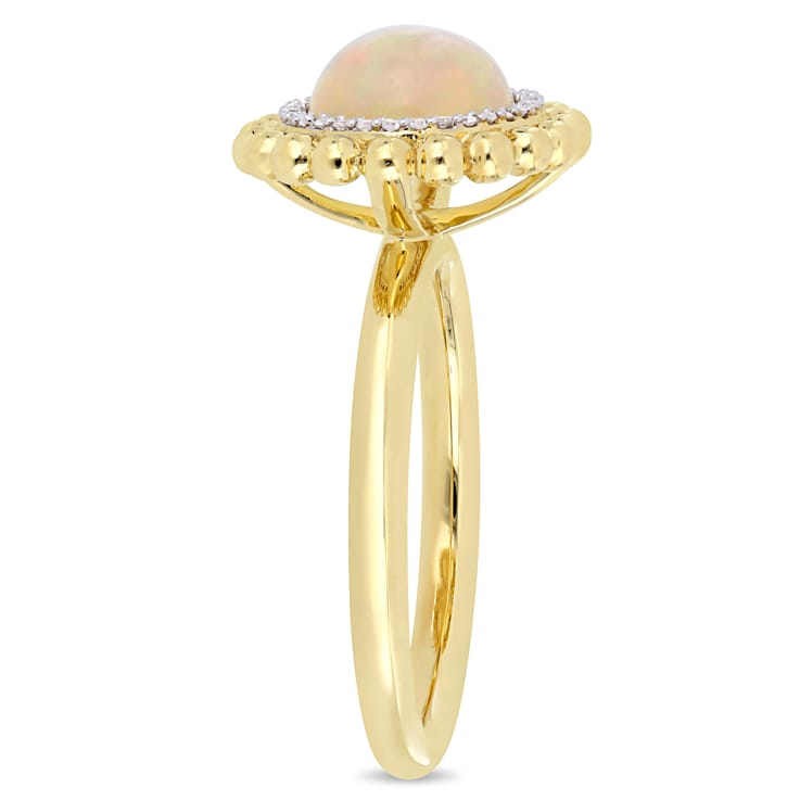 Ethiopian Opal Yellow and Diamond 14K Yellow Gold Ring 2.09ctw